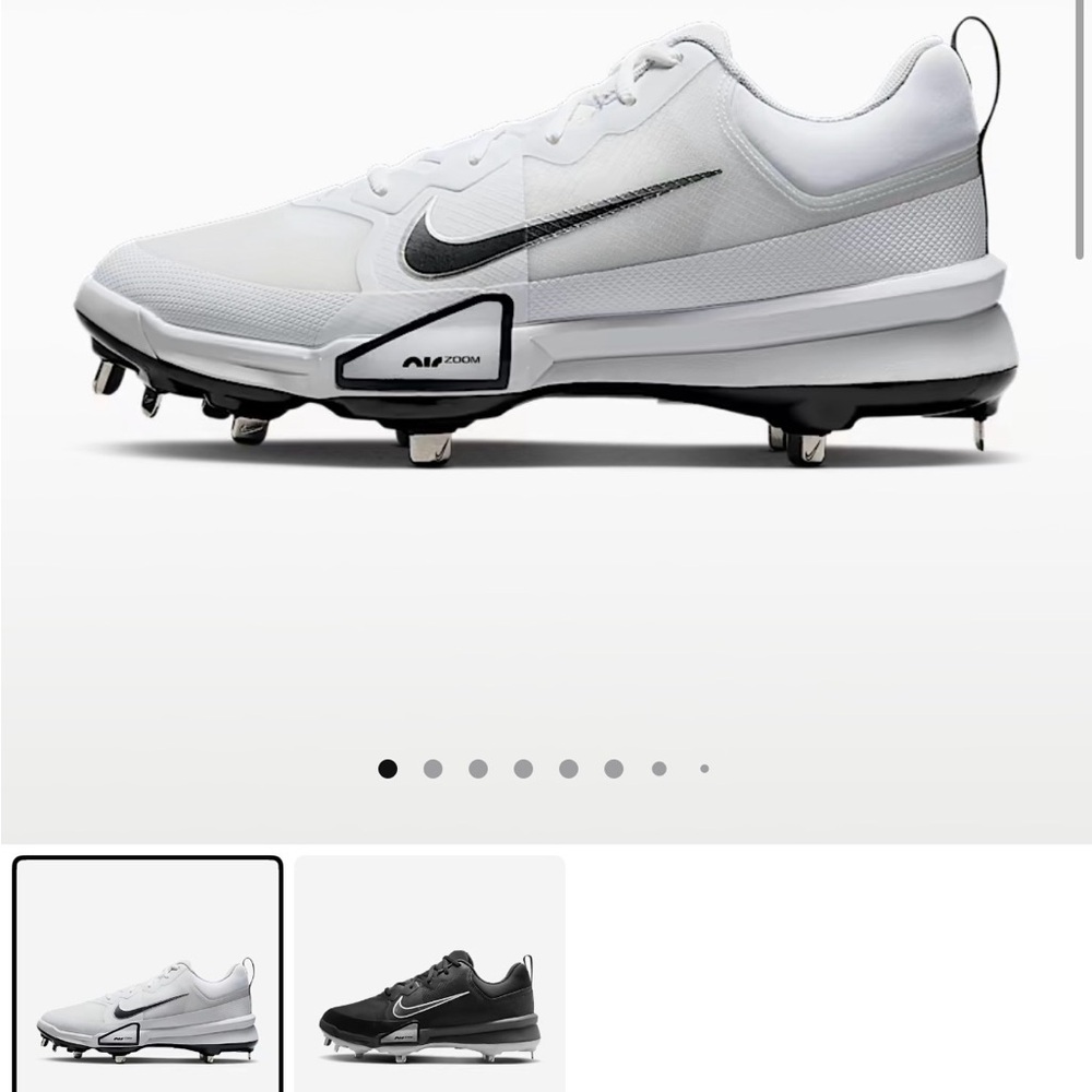 Nike Force Zoom Trout 9 Pro - White and Black Cleats
